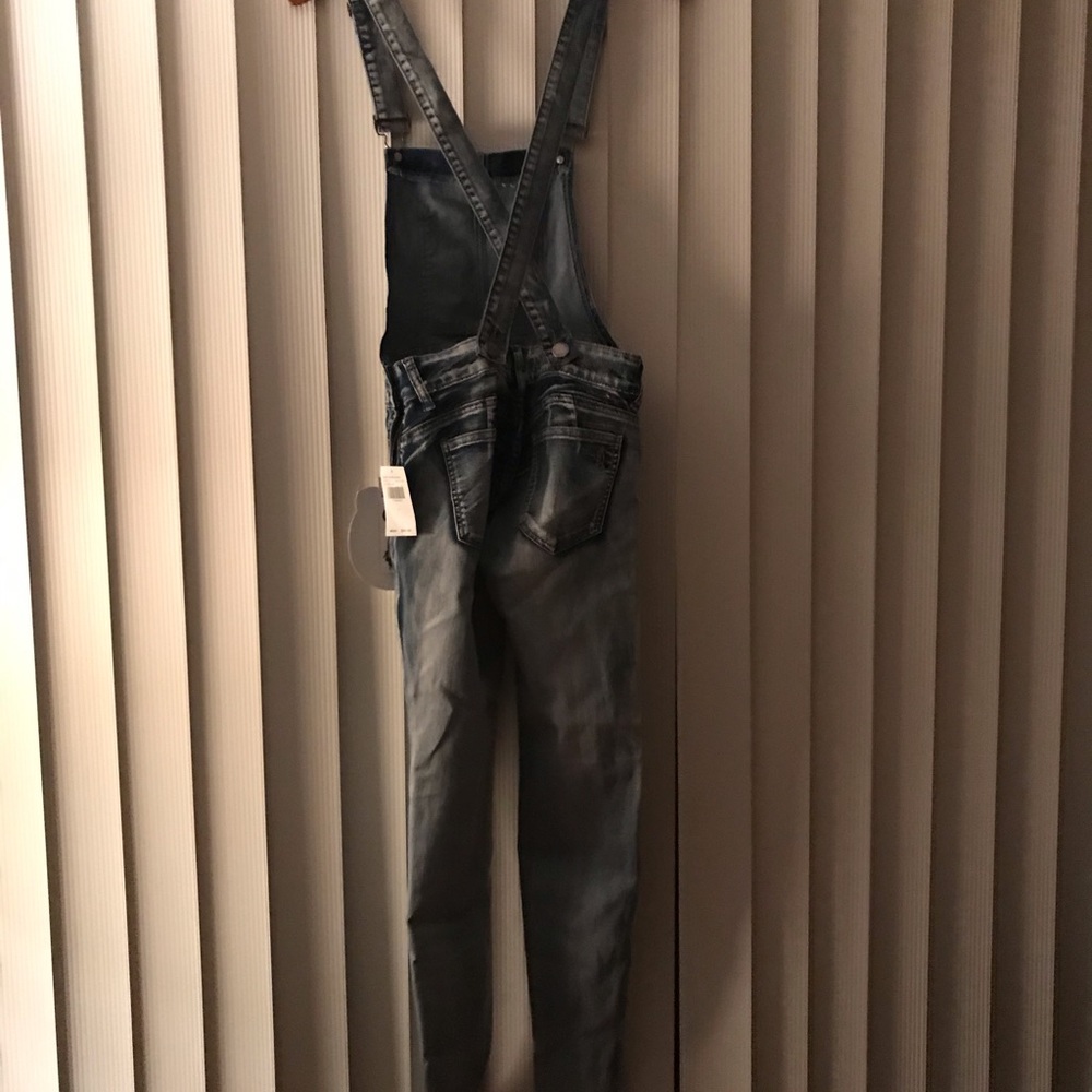 Skinny denim jeans overalls nwt